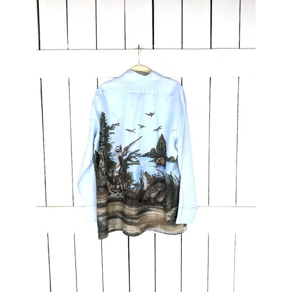 Vintage Royal Knight Quintessa blue duck hunting long sleeve shirt - Picture 1 of 5
